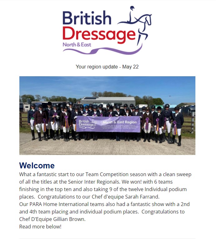 British Dressage North and East May 2022 Newsletter